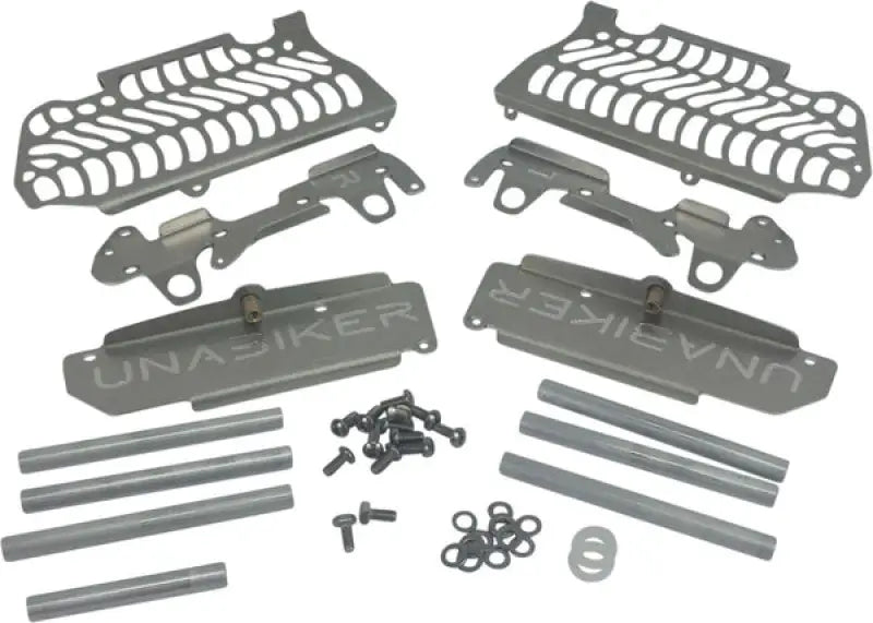 Unabiker radiator guard and mounting hardware for Suzuki SRMX45017-K in black