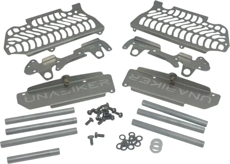 Unabiker radiator guard and brace kit for Suzuki SRMX45017-K in black