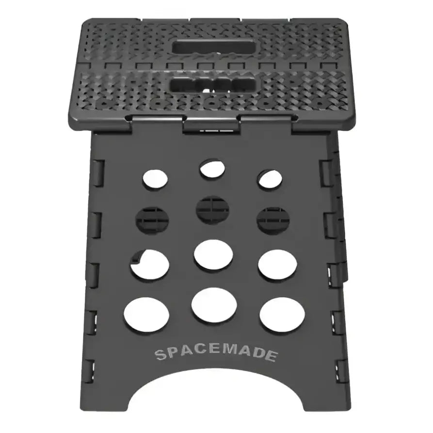 Black SS-15 Big Ant Folding Step Stool 15In with non-slip surface, durable construction, and carrying handle; ideal for RV, automotive, powersports, off-road, marine, exterior, and interior use, truck accessories, truck bed, and RV parts, AVADA - Best Sellers