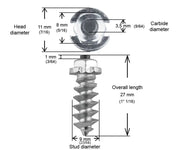 SS-25200 1’’ 25mm Shoulder Screw Studs Qty 200