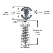 SS-25200 1’’ 25mm Shoulder Screw Studs Qty 200
