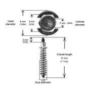SS-32200R 1 1/4’’ 32mm Shoulder Studs Qty 200