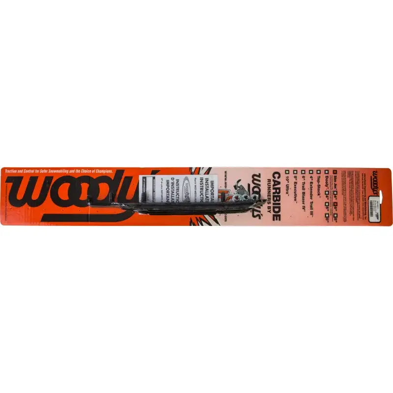 Woody’s Slim Jim Dooly carbide ski runner with installation instructions for Jim Dooly skis