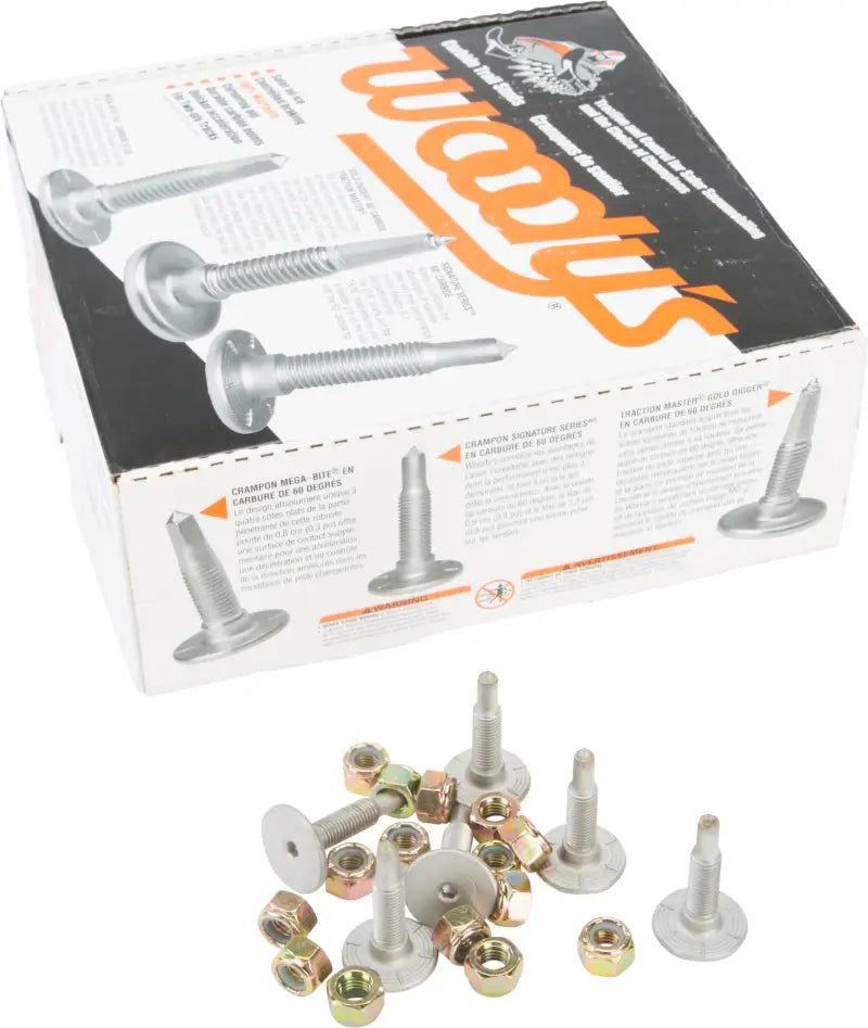 Box of Woody’s snowmobile studs and nuts for SSP-1175-C Signature Series Trail Studs