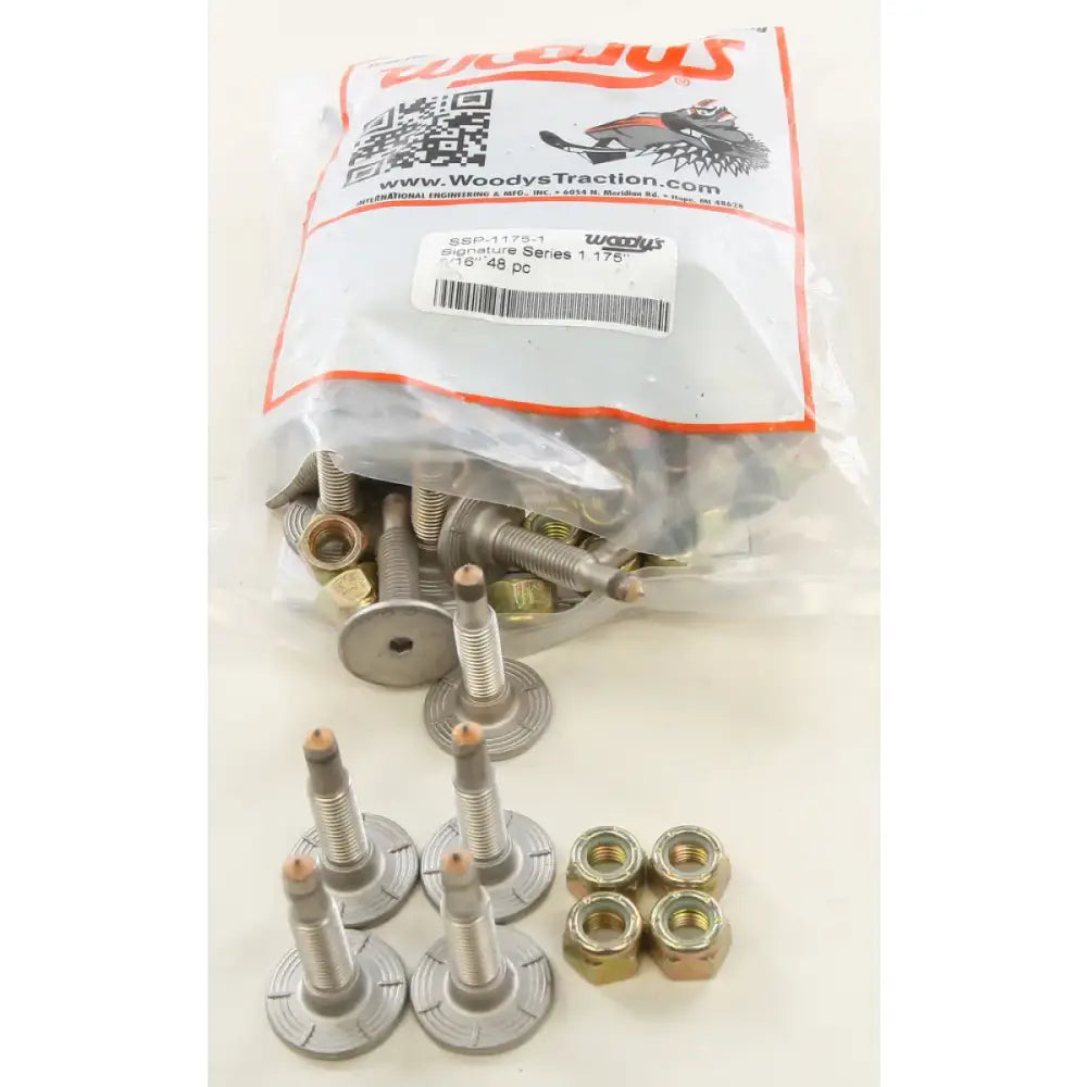 Bag of snowmobile trail studs and nuts for SSP-1175 Signature Series Steel Studs