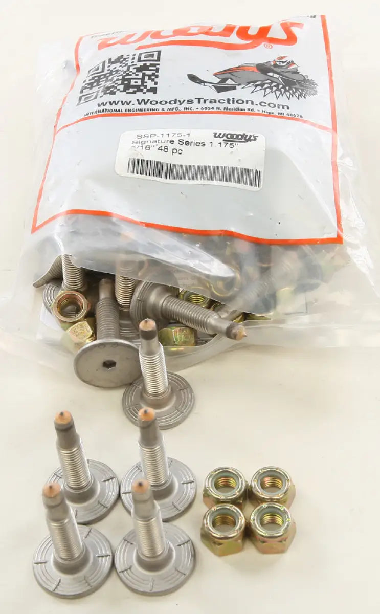 Bag of snowmobile trail studs and nuts for SSP-1175 Signature Series Steel Studs