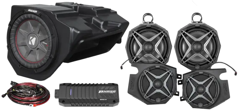 5 Speaker Plug And Play Kit W/ 8" Cage Pods Ride Command