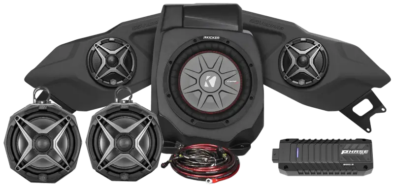 5 Speaker Plug And Play Kit W/ 8" Cage Pods Ride Command