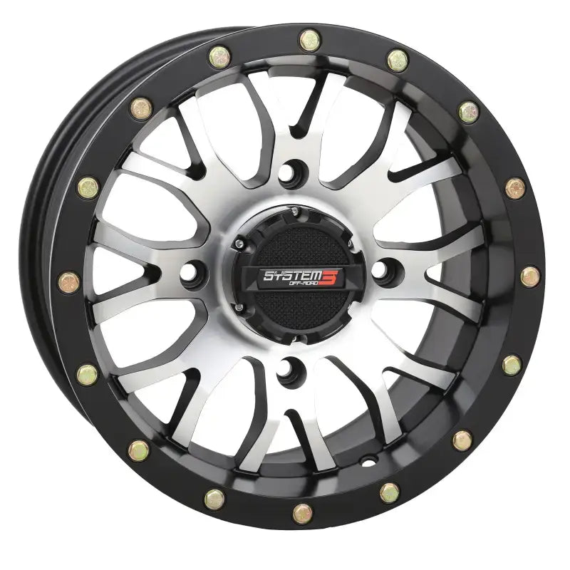 St3 Wheel 14x7 5 + 2 ( + 30mm) 4/110 Matte Machined/Black - Powersports
