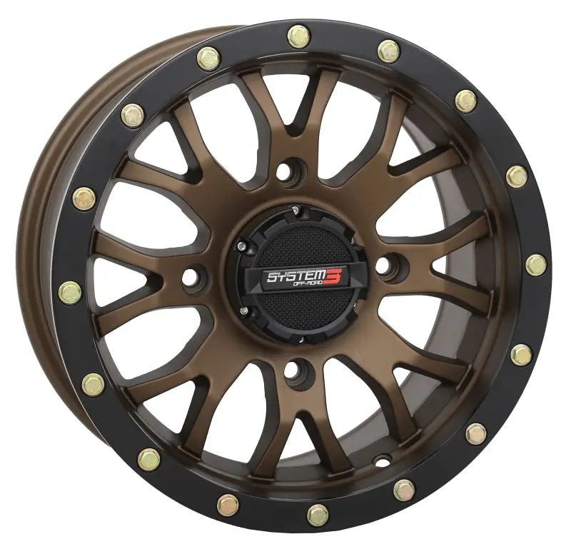 Matte Bronze/Black St3 Wheel 14x7 with 5+2 offset, rugged design for RV, Automotive, Powersports, off-road, marine, truck accessories, interior, truck bed, and RV parts, Powersports, AVADA - Best Sellers
