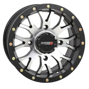 Matte machined/black 14x7 wheel with 5+2 offset and 4/137 bolt pattern by System 3 Off-road, ideal for RV, Automotive, Powersports, truck accessories, and marine applications, Powersports, AVADA - Best Sellers