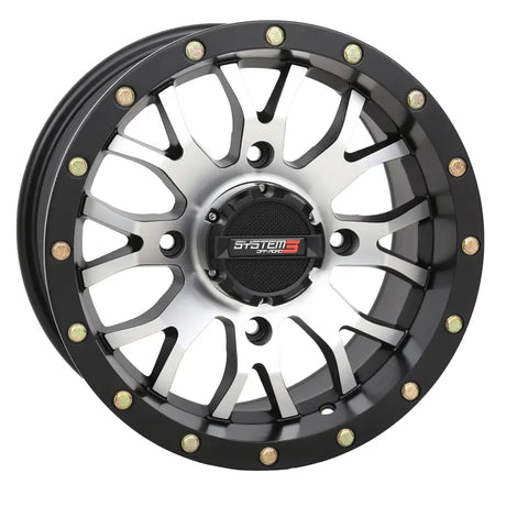 St3 Wheel 14x7 5 + 2 ( + 30mm) 4/156 Matte Machined/Black - Powersports