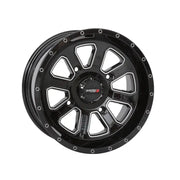 St4 Wheel 14x7 4 + 3 ( + 10mm) 4/156 Gloss Black/Machined - Powersports
