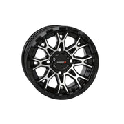 St6 Wheel 12x7 2 + 5 (47mm) 4/110 Gloss Black/Machined - Powersports