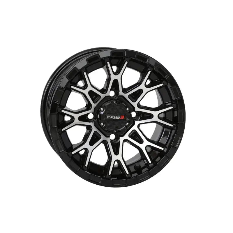 St6 Wheel 12x7 2 + 5 (47mm) 4/110 Gloss Black/Machined - Powersports