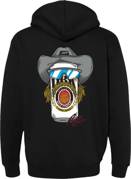Stache Mullet Moto Hoodie Black Lg - DBK