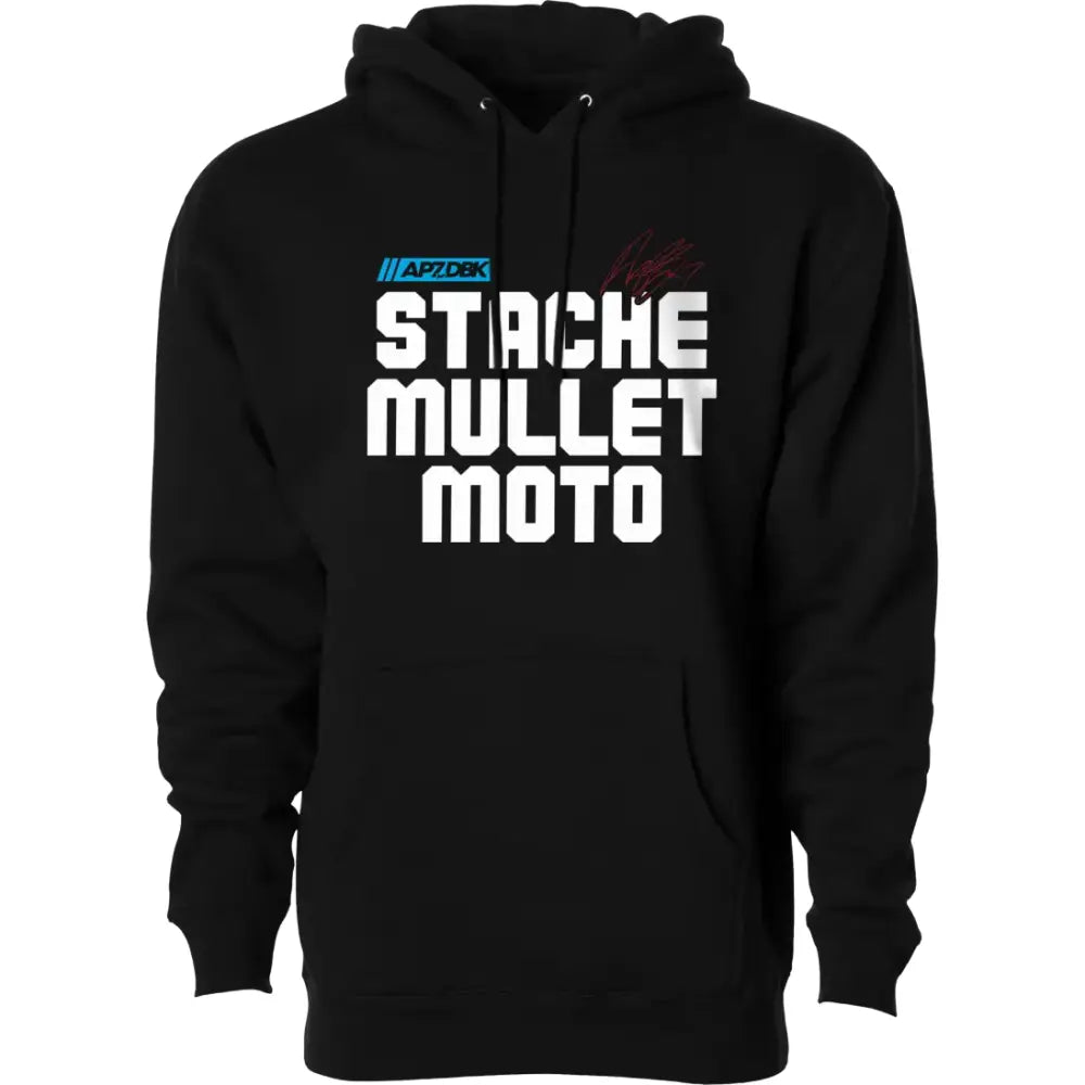 Stache Mullet Moto Hoodie Black 2x - DBK