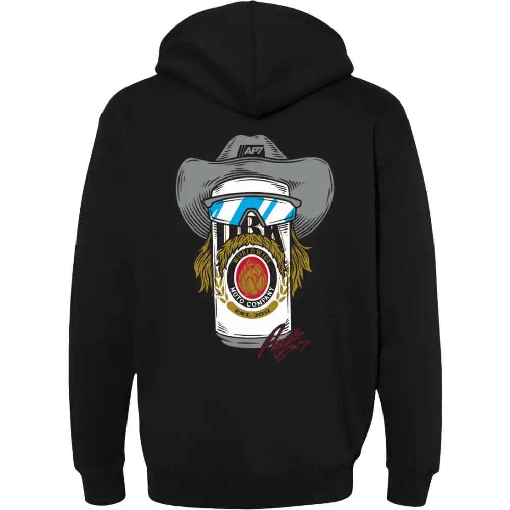 Stache Mullet Moto Hoodie Black 2x - DBK