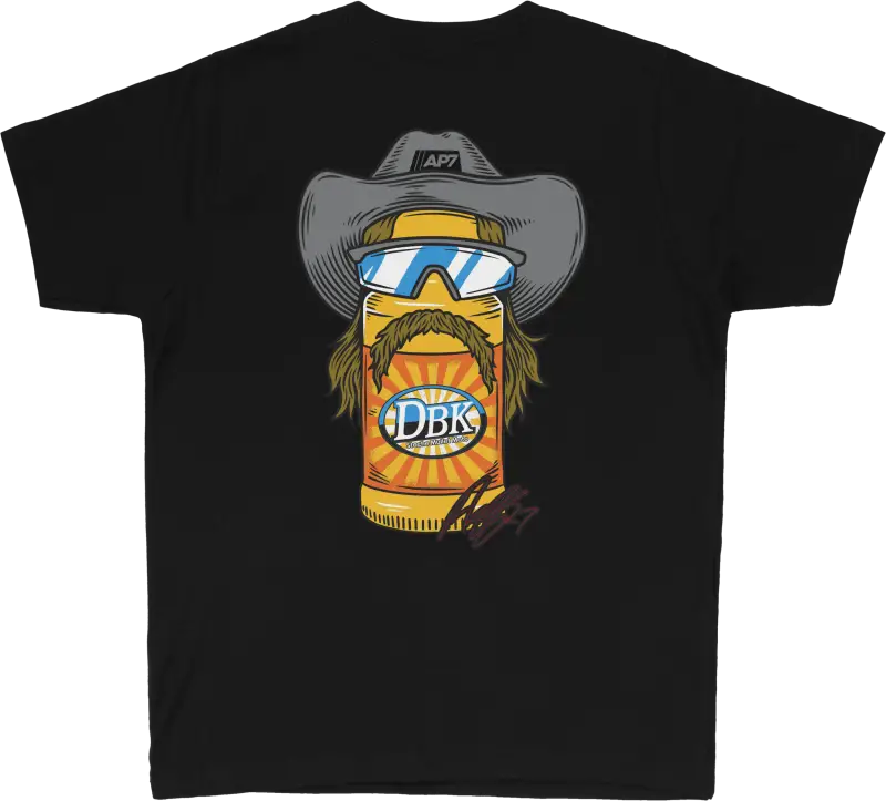 Stache Mullet Moto Youth Tee Black Ym - DBK