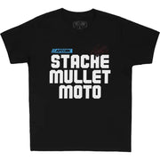 Stache Mullet Moto Youth Tee Black Ym - DBK