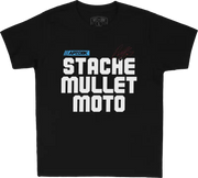 Stache Mullet Moto Youth Tee Black Yx - DBK