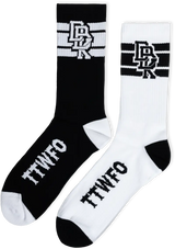 Stacked Socks 2 Pack Black And White - DBK