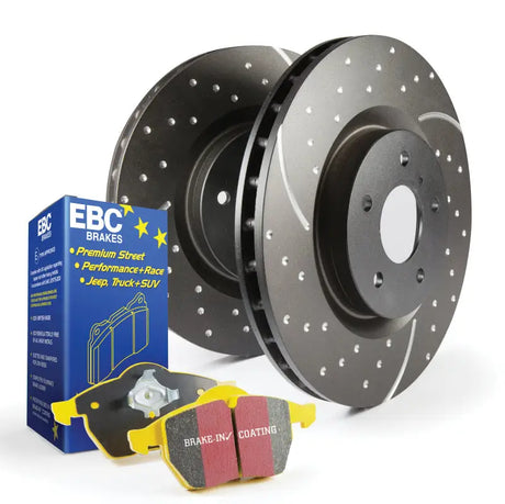EBC Brakes Stage 5 Kits Yellowstuff and GD Rotors for high friction performance, featuring Thermic Black anti-rust coating, ideal for trucks, muscle cars, and high HP sport sedans, Truck & Automotive, Parts, Brakes, Rotors & Pads, AVADA - Best Sellers