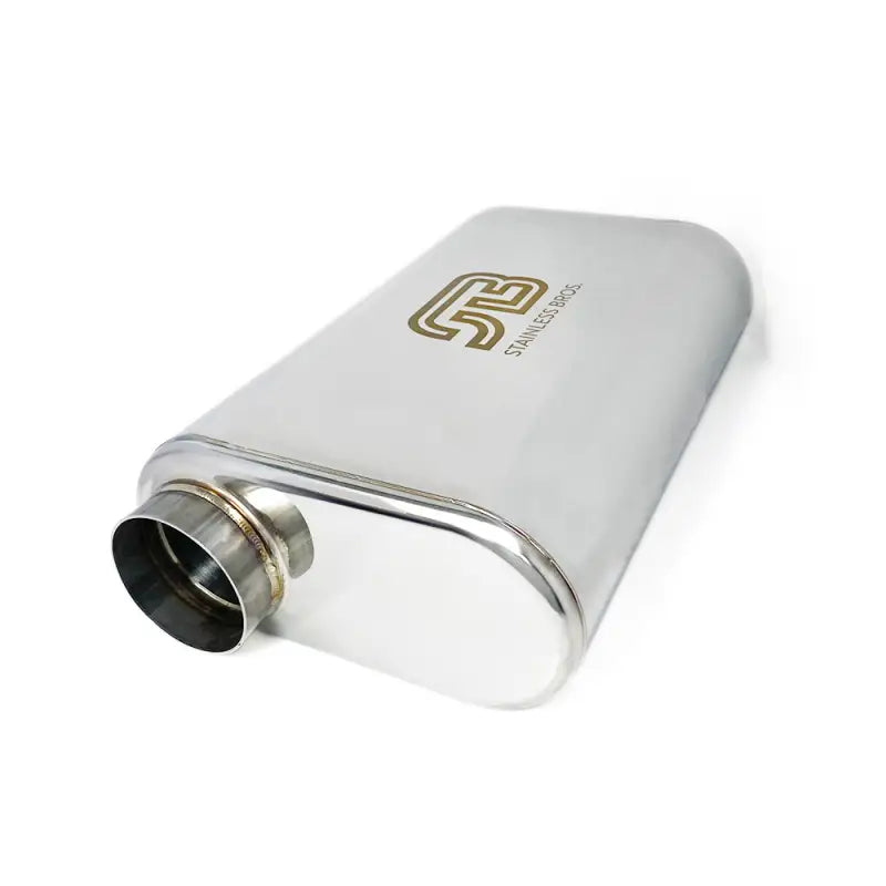 Shiny stainless bros oval muffler 17in OAL SS304 for car exhaust upgrade