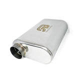 Shiny stainless bros oval muffler 17in OAL SS304 for car exhaust upgrade