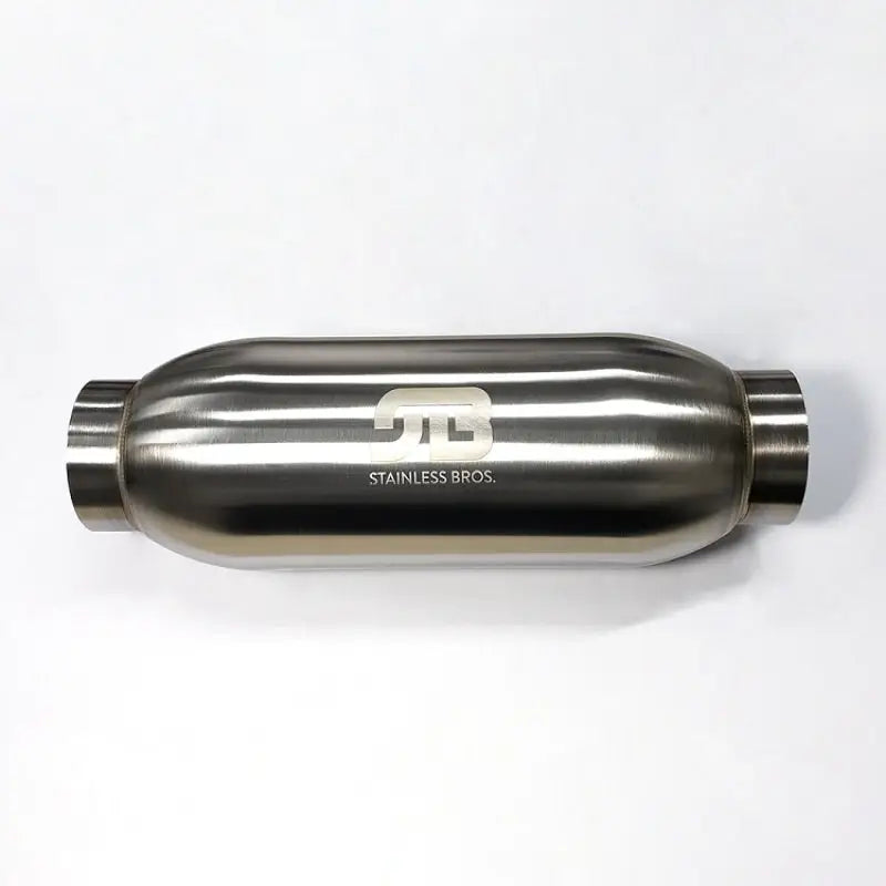 Stainless Bros 615-07646-0111 Stainless Bros 4in Body x 18in Length 3in Inlet/Outlet Bullet Resonator
