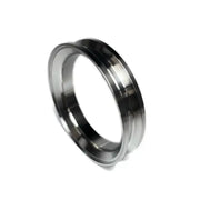 Polished stainless Bros Precision turbo discharge flange with groove for turbo upgrade