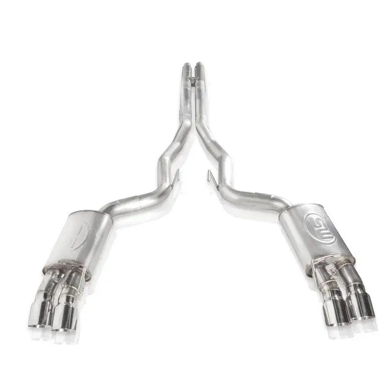 Stainless Works 2018+ Ford Mustang GT 3in Redline Series Catback H-Pipe w/Active Valves & Quad Tips - M18CBHFCV