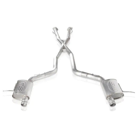 Stainless Works 2018 Jeep TrackHawk 6.2L 3in Catback System X-Pipe Turbo S-Tube Muffler Stock Exit 