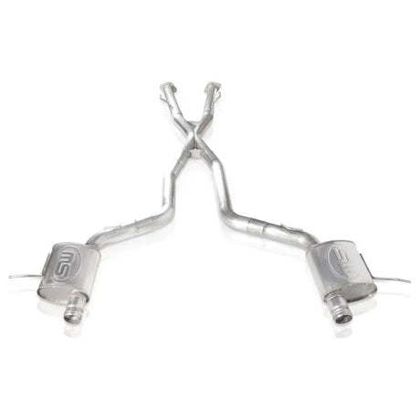 Stainless Works 2018 Jeep TrackHawk 6.2L 3in Catback System X-Pipe Turbo S-Tube Muffler Stock Exit 