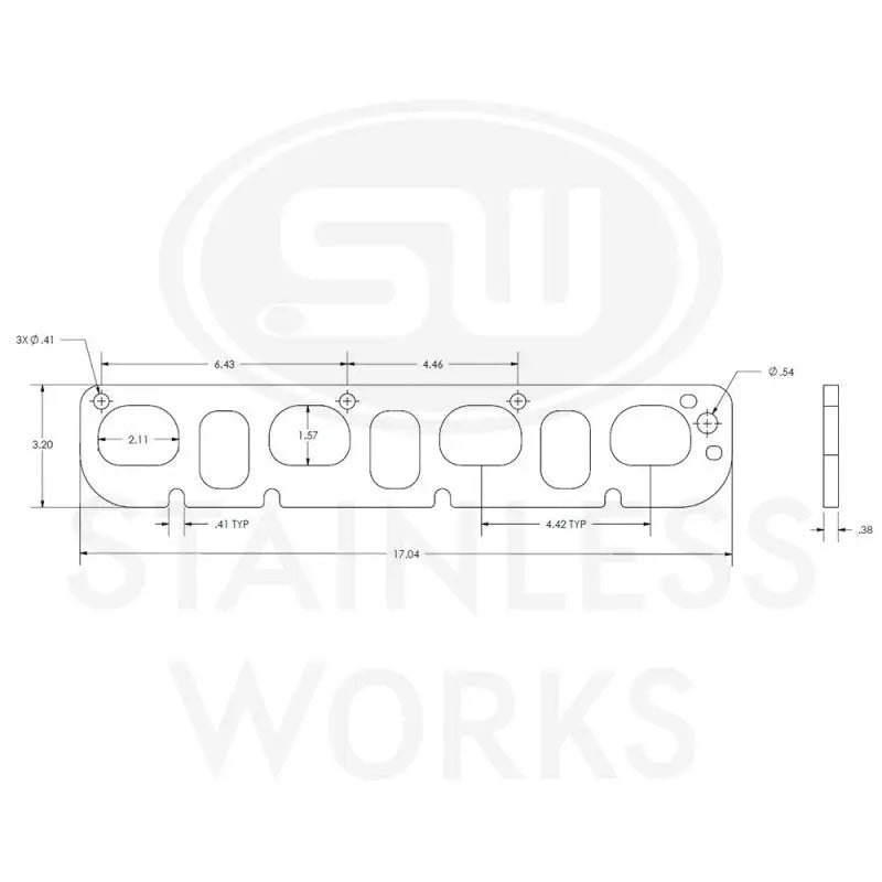 Stainless Works HFJP61188 Stainless Works Hemi 5.7L/6.1L/6.4L D-Port Shaped Header 304SS Exhaust Flanges 1-7/8in Primaries