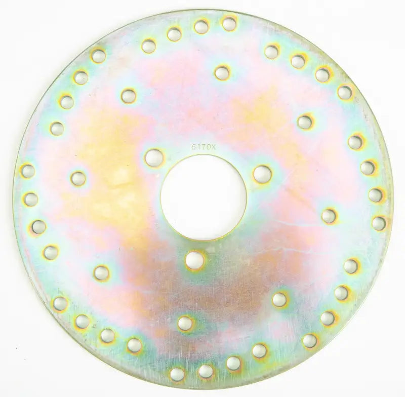 Standard Rotor with perforated metal disc and iridescent finish for precision braking