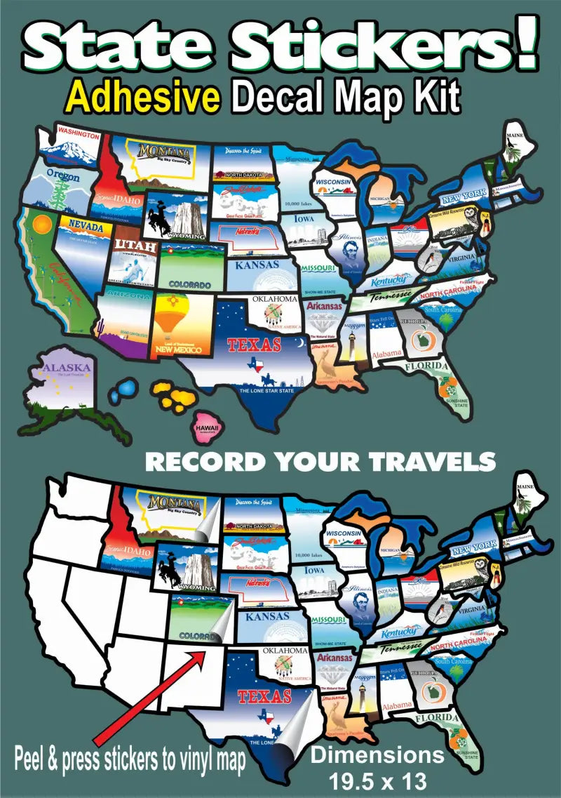 STATESTICKERMAP Travel Map Sticker