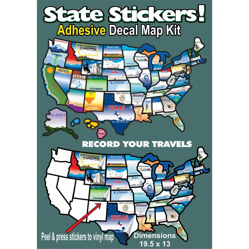 STATESTICKERMAP Travel Map Sticker