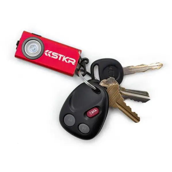 STKR Concept Removable Low-Profile Pocket Clip Flashlight 14264 - Red Slim Jimmy Keychain Flashlight-Red