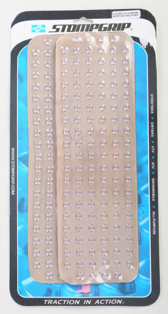 STOMPGRIP 2/Pk Stompgrip Strips Clear Super Volcano for Powersports