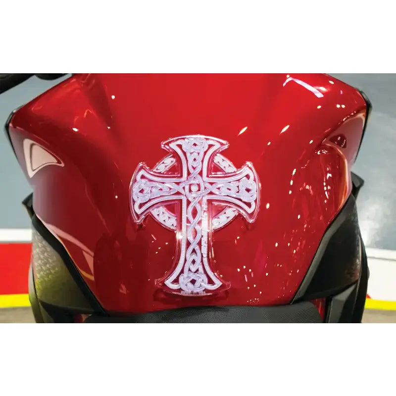 STOMPGRIP Tank Pad Celtic Cross Clear/White for Powersports