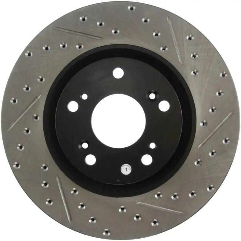 StopTech 02-06 Acura RSX Type S / 06-09 Honda Civic Si Slotted & Drilled Left Front Rotor 