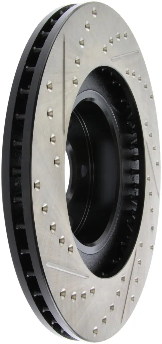 StopTech 02-10 Subaru WRX Slotted & Drilled Left Front Rotor (exc. STi) 