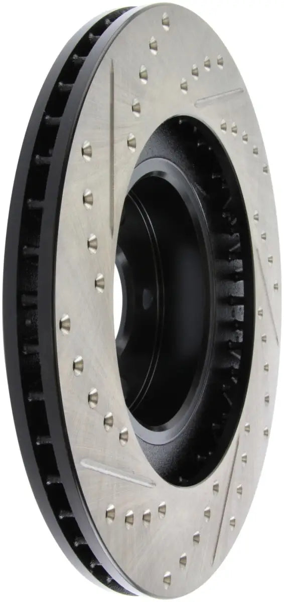 StopTech 02-10 Subaru WRX Slotted & Drilled Left Front Rotor (exc. STi) 