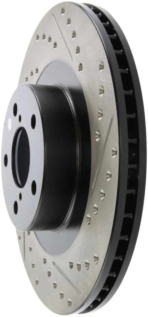 StopTech 02-10 Subaru WRX Slotted & Drilled Left Front Rotor (exc. STi) 