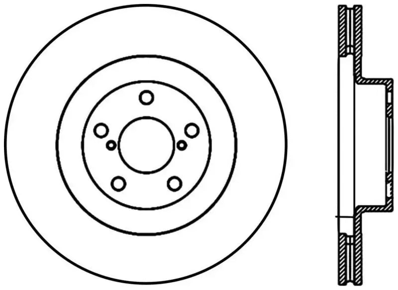 StopTech 02-10 Subaru WRX Slotted & Drilled Left Front Rotor (exc. STi) 