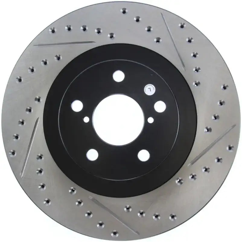 StopTech 02-10 Subaru WRX Slotted & Drilled Left Front Rotor (exc. STi) 