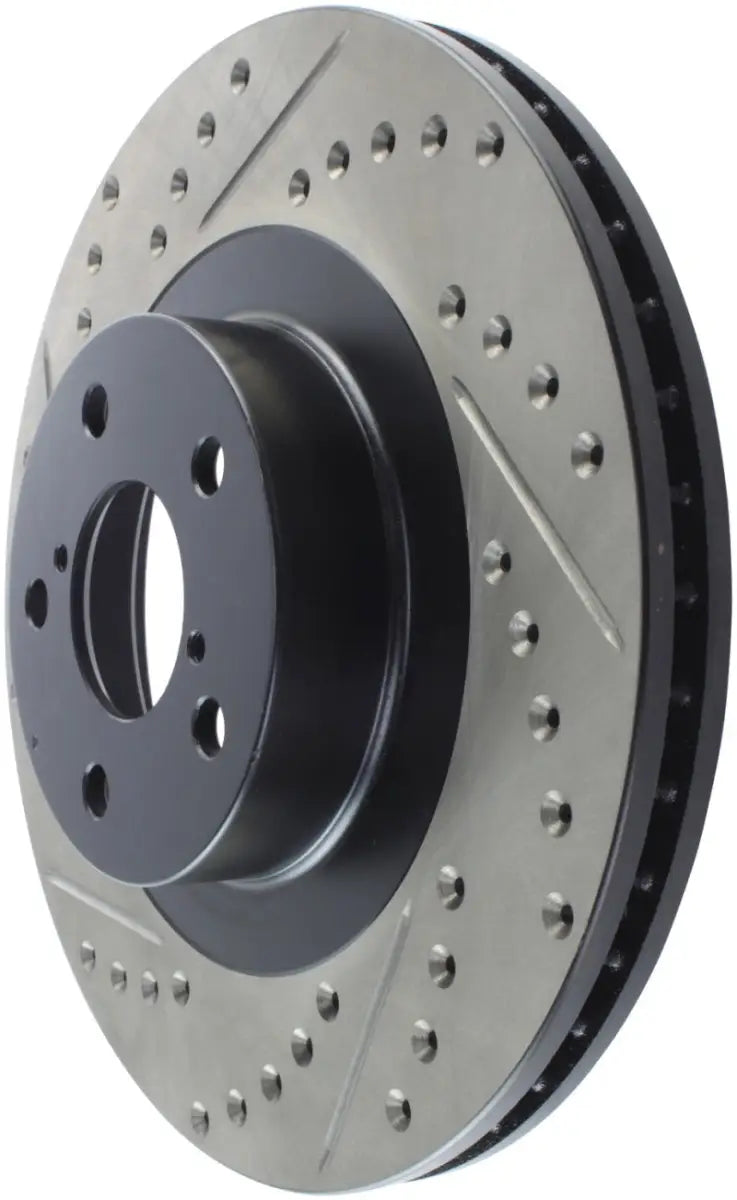 StopTech 02-10 Subaru WRX Slotted & Drilled Right Front Rotor (exc. STi) 