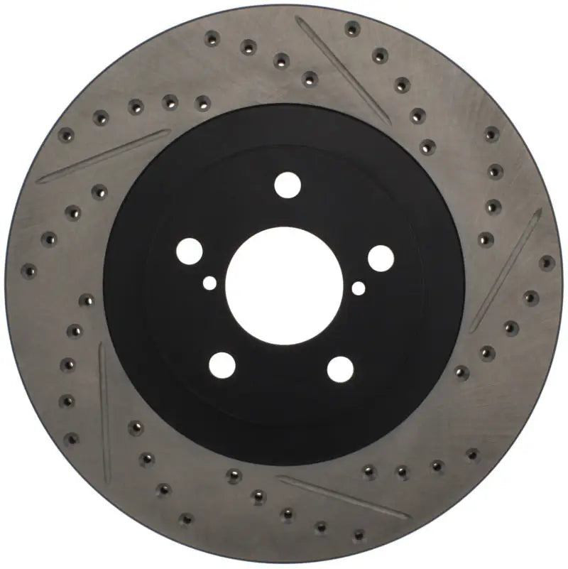 StopTech 02-10 Subaru WRX Slotted & Drilled Right Front Rotor (exc. STi) 