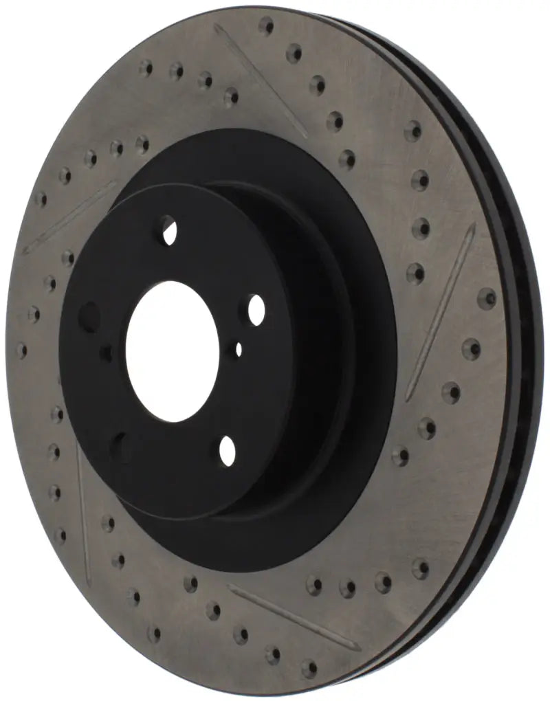 StopTech 02-10 Subaru WRX Slotted & Drilled Right Front Rotor (exc. STi) 